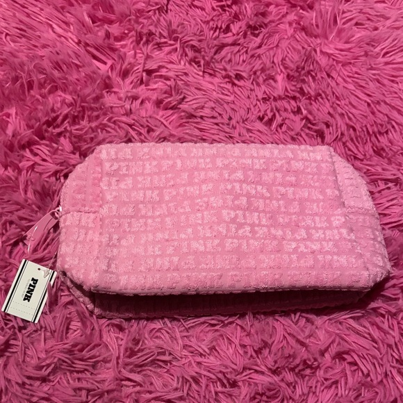 PINK Victoria's Secret Lollipop Pink Terry Makeup Bag - Picture 2 of 9